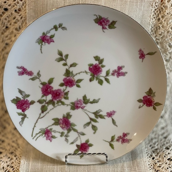 Meito Other - Vintage Meito June 10 1/2" Dinner Plate Pink Roses Gold Trim Japan